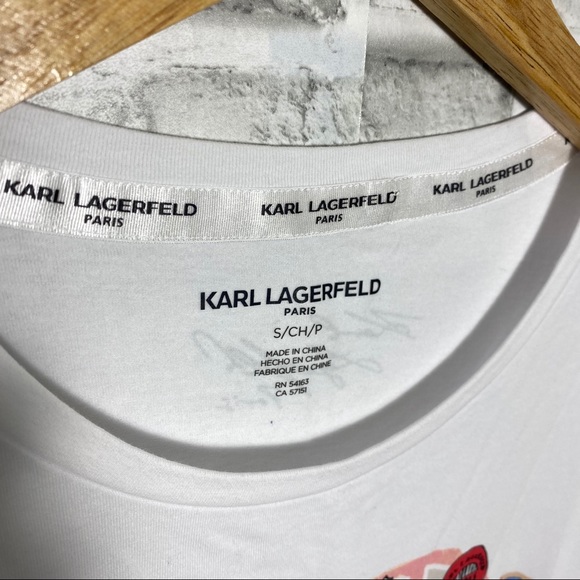 NWT Karl Lagerfeld Paris Graphic Tee Sz Small - Picture 6 of 9